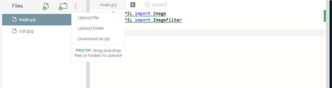image showing how to upload a file